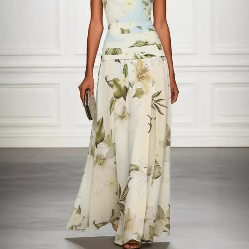 Lily Grace Watercolor Floral Sleeveless Maxi Dress