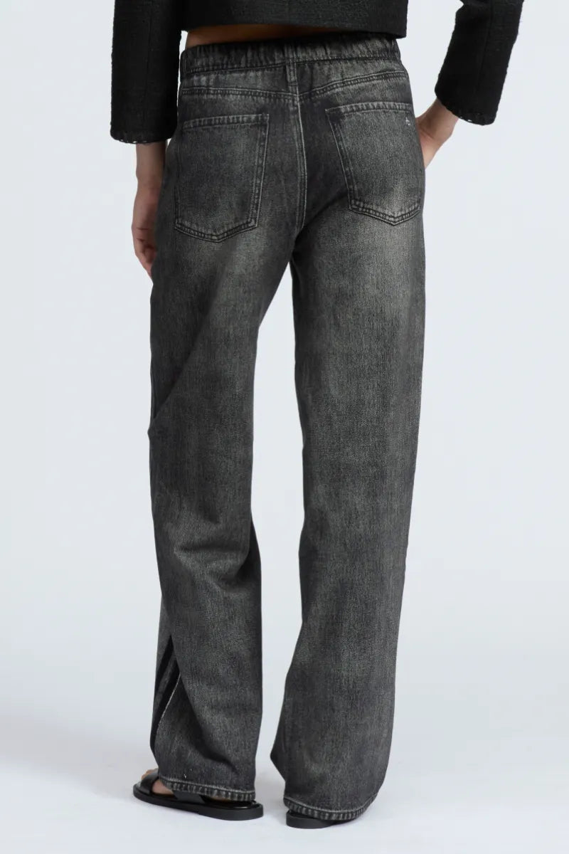 Womens Wash Vertical Pattern Casual Jeans
