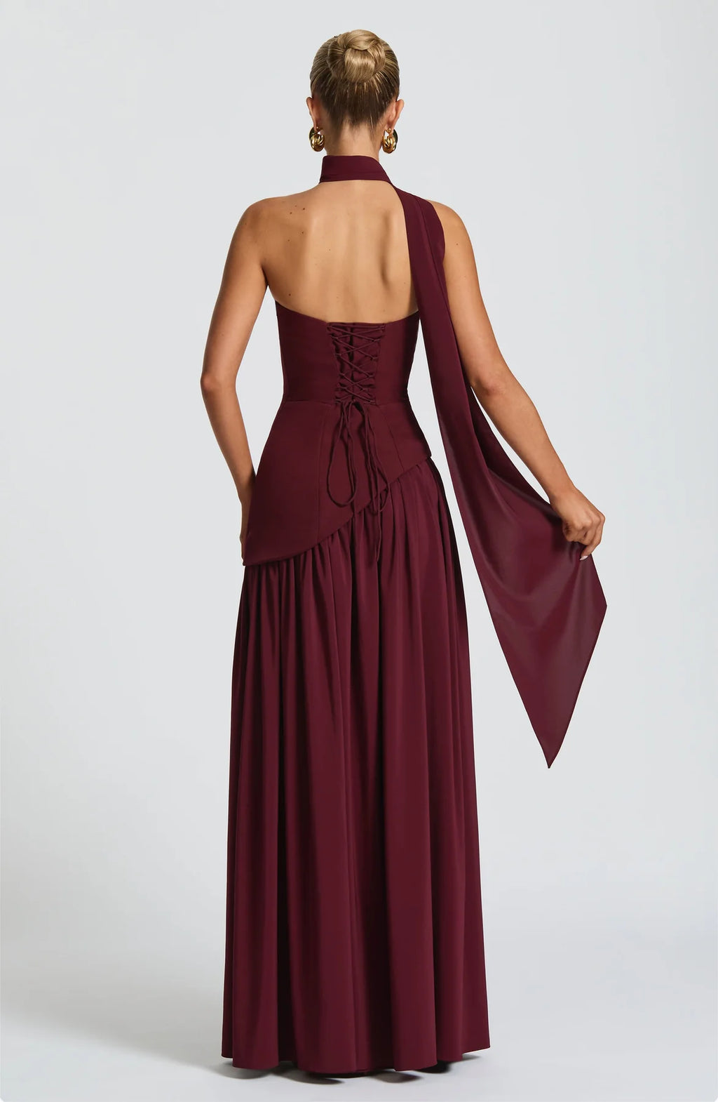 Burgundy Formal Dresses Collection: Off-Shoulder Satin Gown, Corset Mini Dress, Strapless Chiffon Maxi Dress, Lace Corset Satin Wedding Dress & Burgundy Formal Evening Gowns