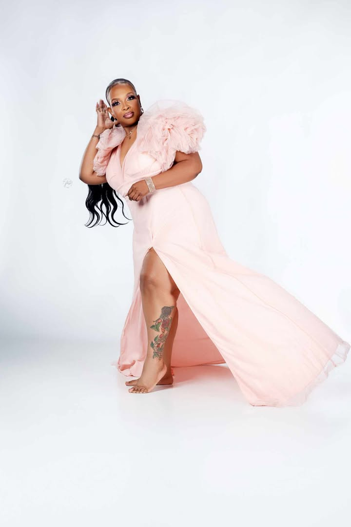 Pink Split Joint V Neck Tulle Ruffle Trailing Maxi Dress