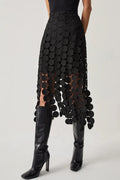 Ladies' Elegant And Casual Laser Cut Multi Round Double-Layer Skirt