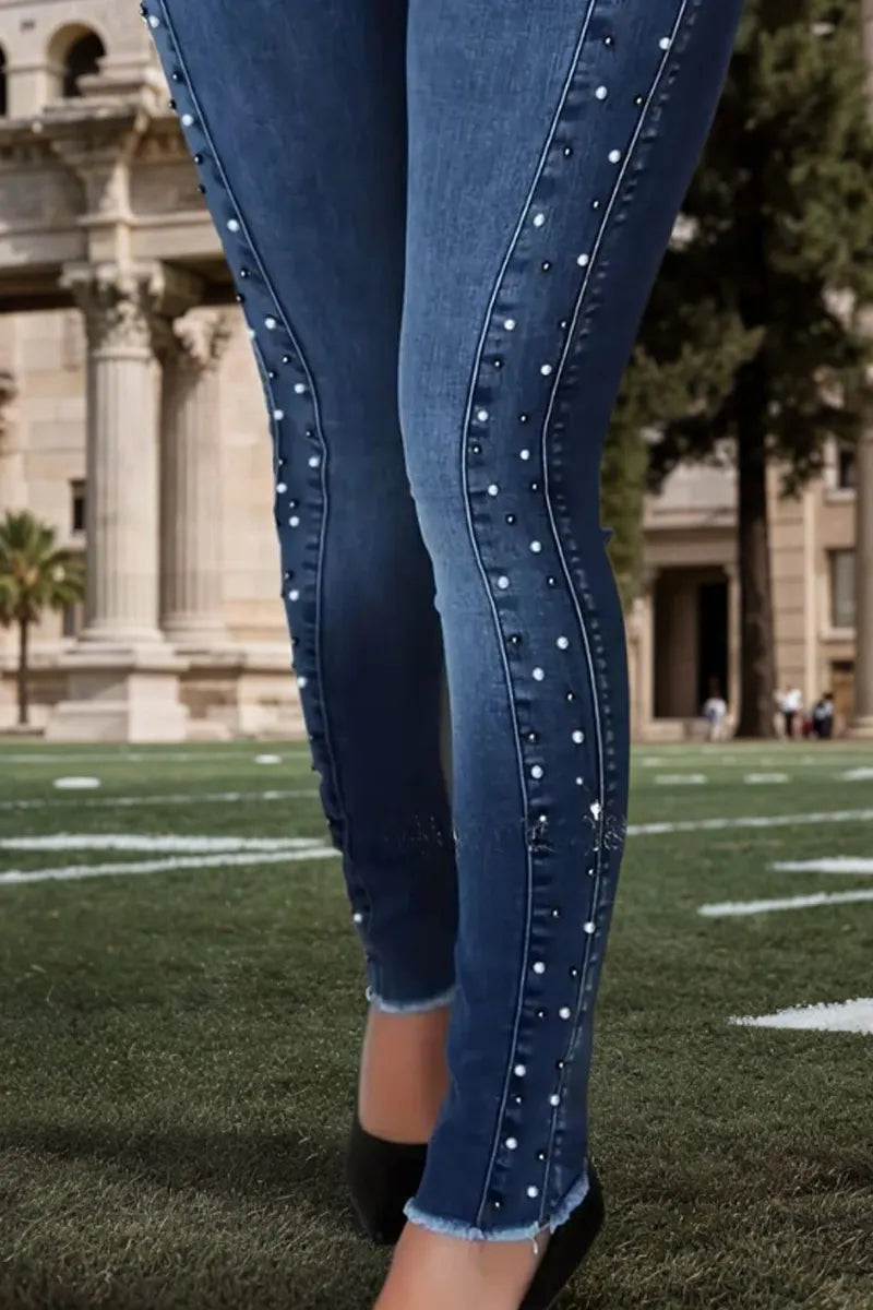 Ladies' Hot Selling Casual Washed Slim Fit Jeans