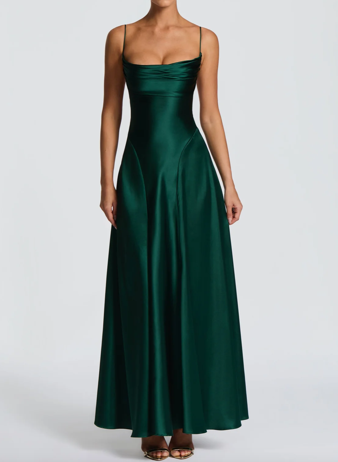 Emerald Green Satin Maxi Dress Collection