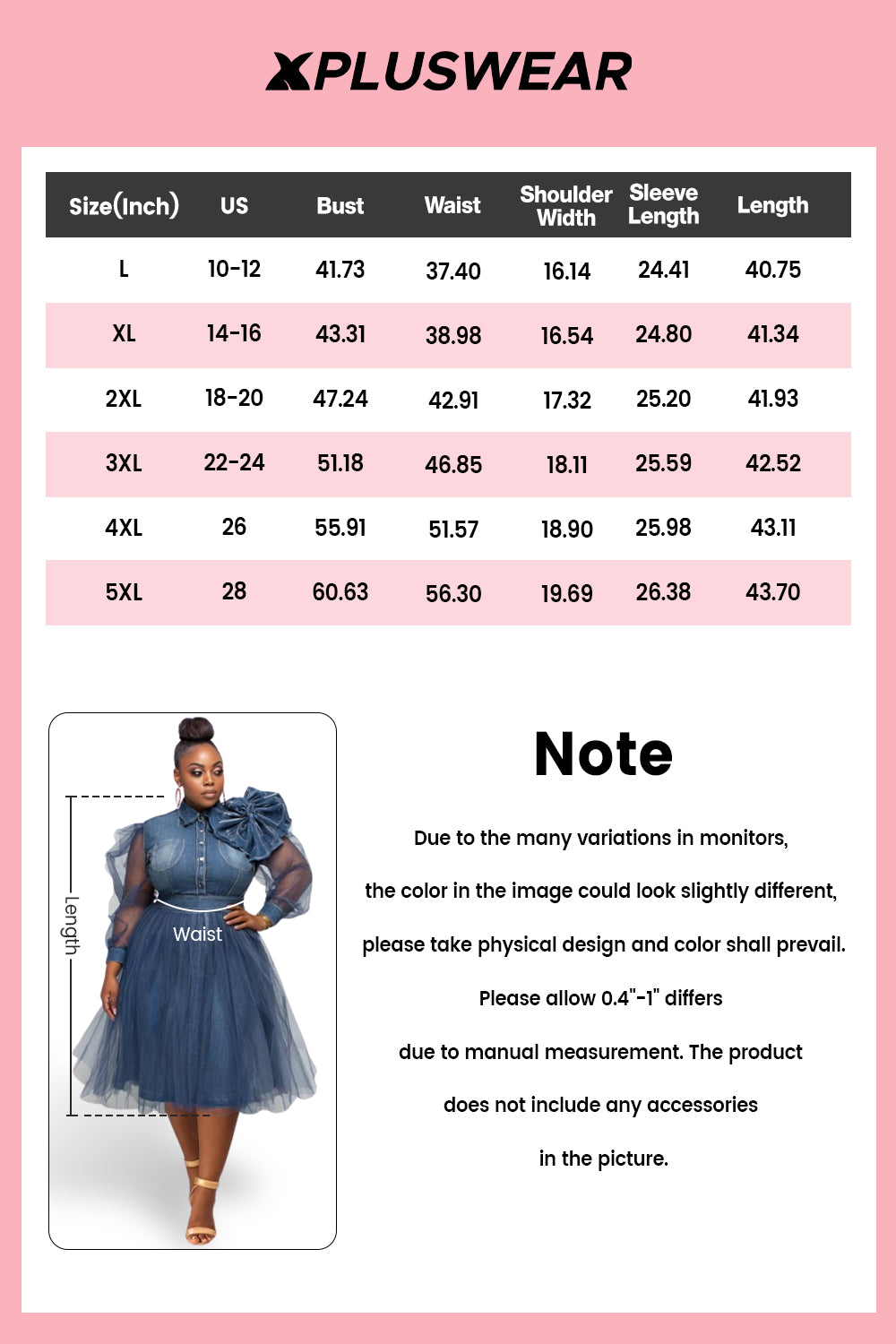 Xpluswear Design Plus Size Semi Formal Tulle Blue Shirt Collar Long Sleeve 3D Elegant See Through Denim Midi Dresses