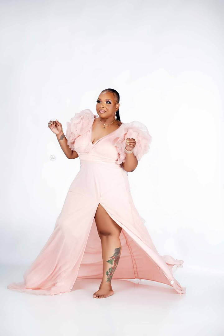 Pink Split Joint V Neck Tulle Ruffle Trailing Maxi Dress