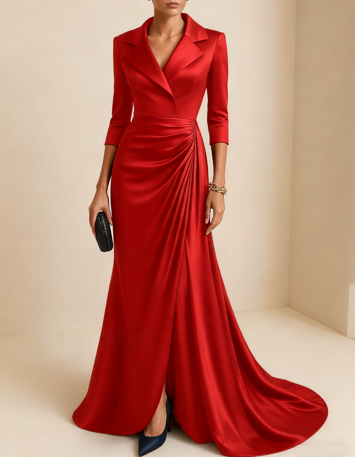 Satin Floor-Length Maxi Dress