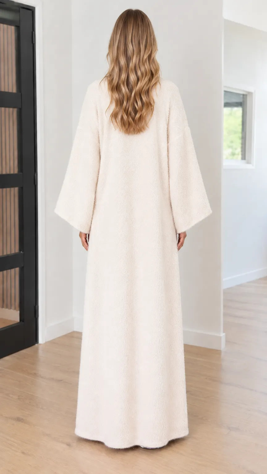 Women's Textured Bouclé Maxi Duster Cardigan Coat