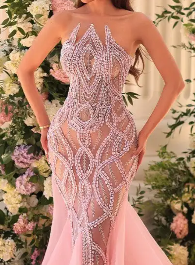 Off-the-Shoulder Embellished Maxi Dress