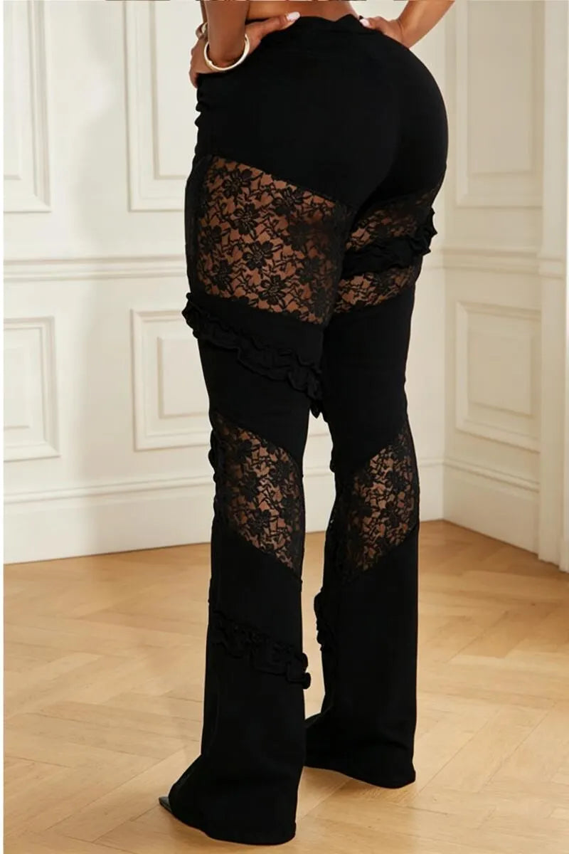 Women Patchwork Lace Sexy Casual Jeans