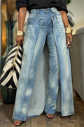 Plus Size Party Light Blue With Skirt Overlay Denim Jeans