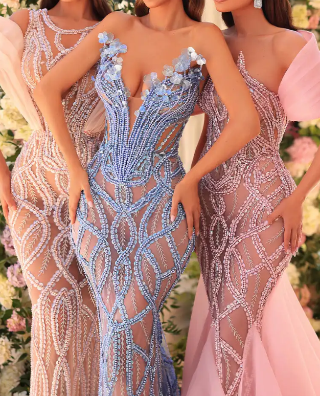 Off-the-Shoulder Embellished Maxi Dress
