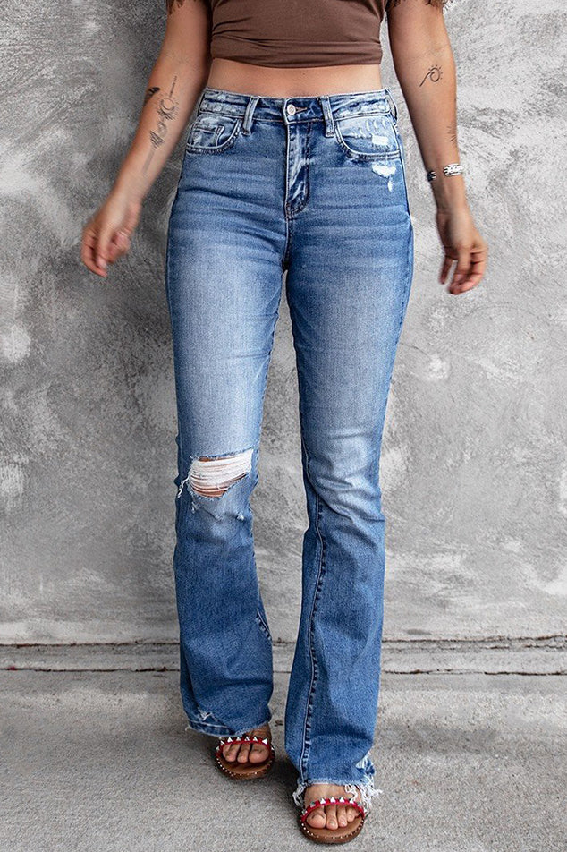 Retro Stretch Slim Bootcut Jeans For Women