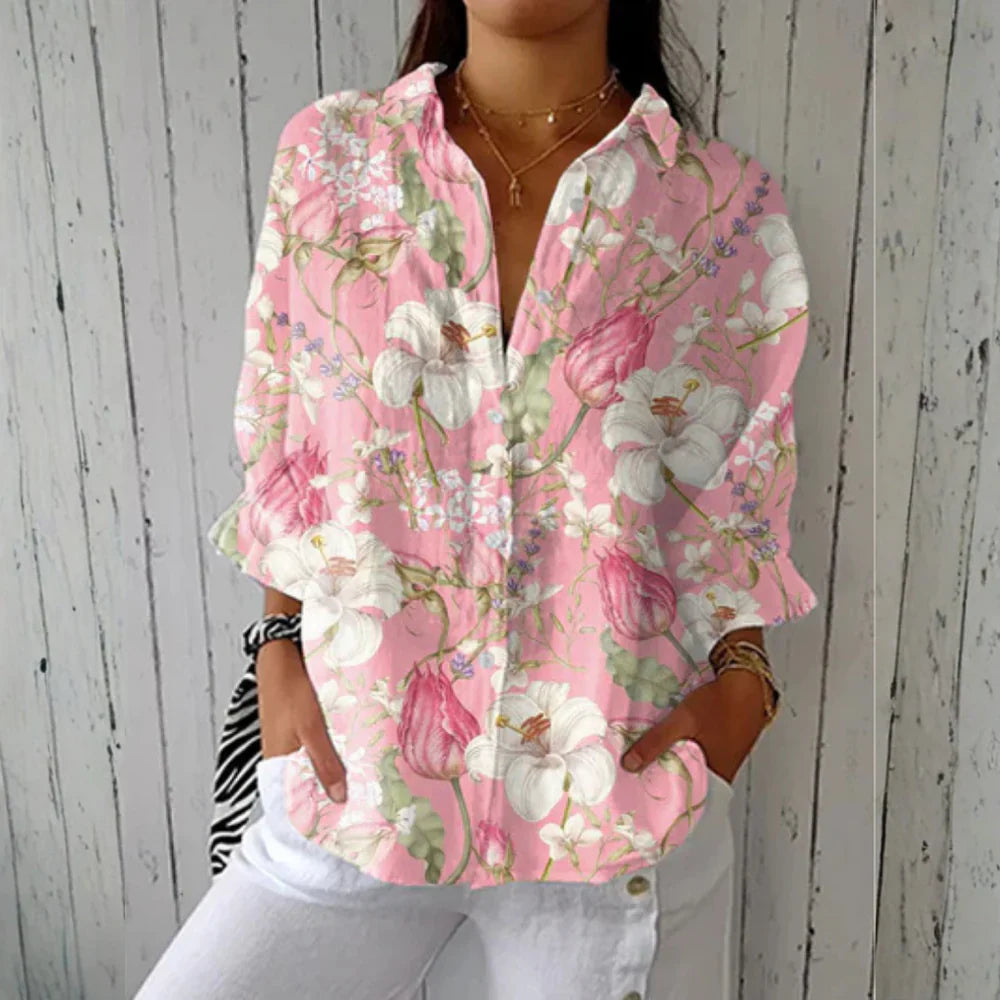 Helen | Blue Garden Blouse