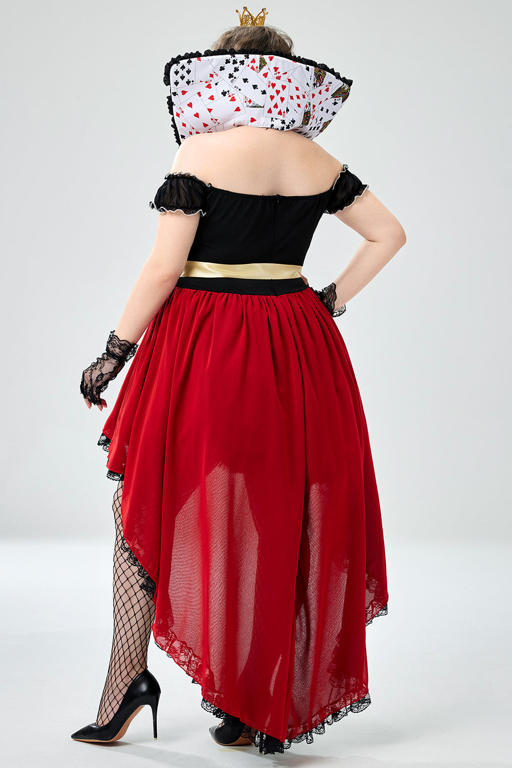 Halloween Costume Red Sparkling Queen Of Hearts Knitted Mini Dress(Ships 24h)