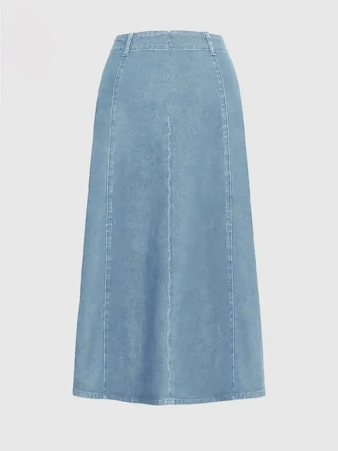 Casual A-line Light Washed Denim Skirt