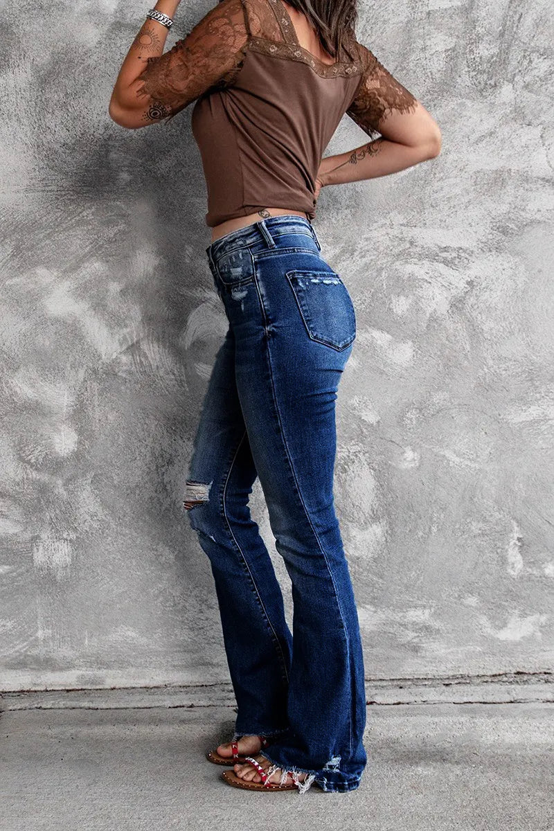Retro Stretch Slim Bootcut Jeans For Women