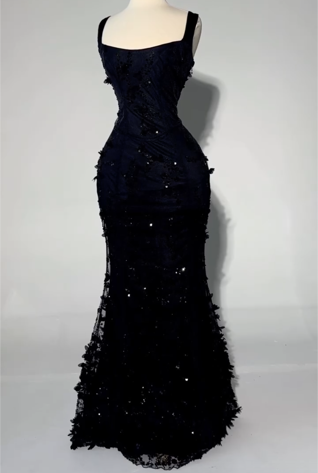 3-Color 3D Floral Corset Mermaid Maxi Dresses - Pink / White / Black Formal Evening Gowns