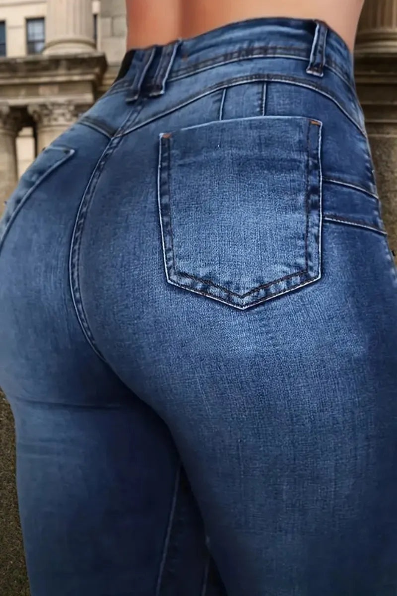 Ladies' Hot Selling Casual Washed Slim Fit Jeans