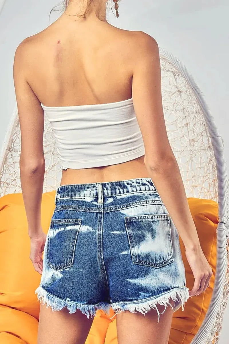 Ladies' Hot Selling Casual American Flag Denim Shorts