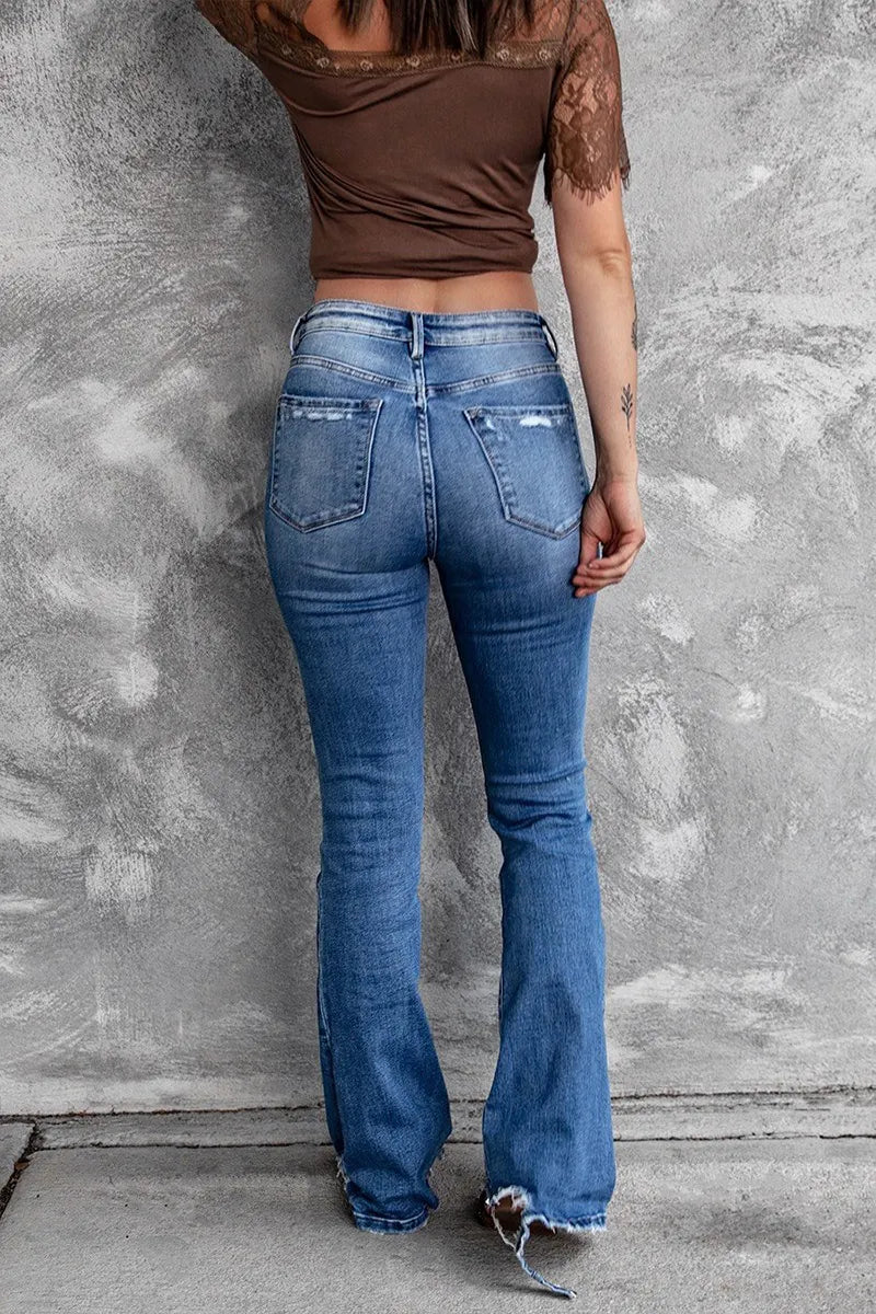 Retro Stretch Slim Bootcut Jeans For Women