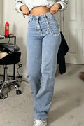 Women's Casual Sparkling Rhinestone Versatile Jeans