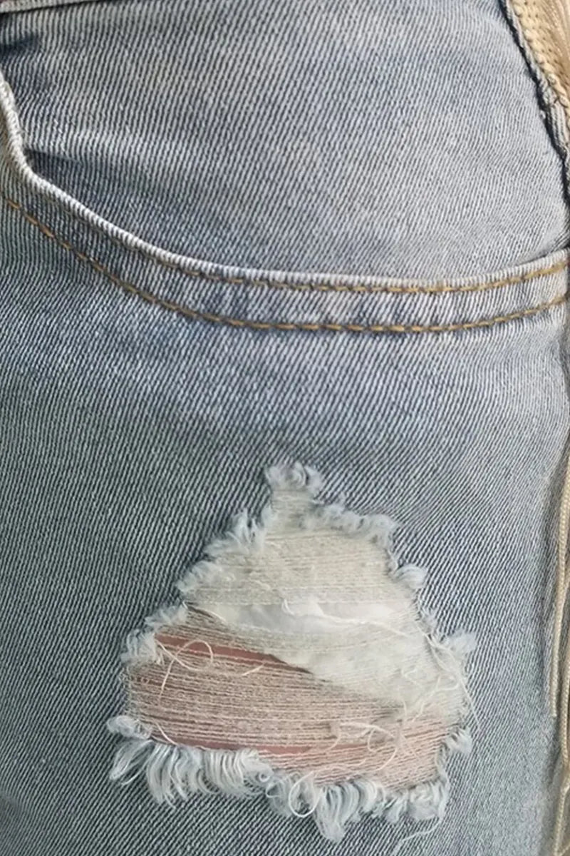 Women's Fringe Ripped Jeans
