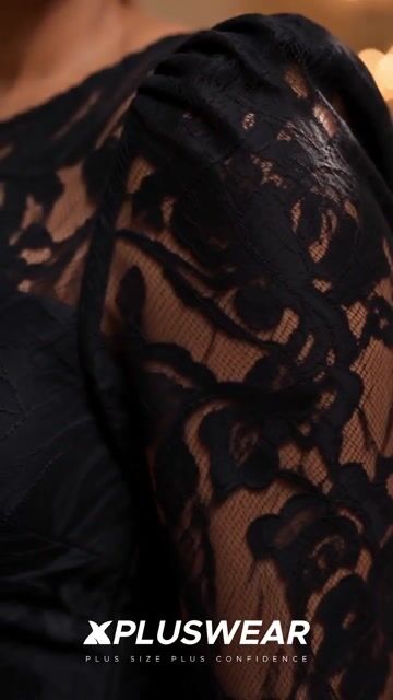 Cocktail Party Black Round Neck Long Sleeve Feather Elegant Bodycon Lace Midi Dresses