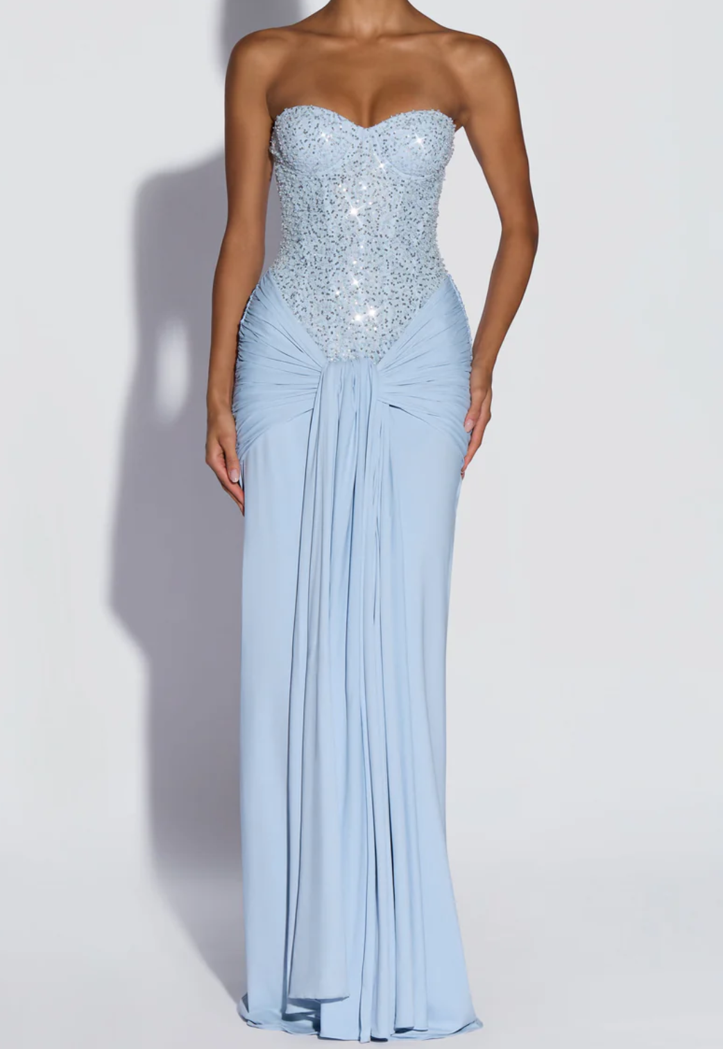 Blue Sequin Embellished Formal Maxi Dress Collection - Elegant Evening Gown for Prom & Galas