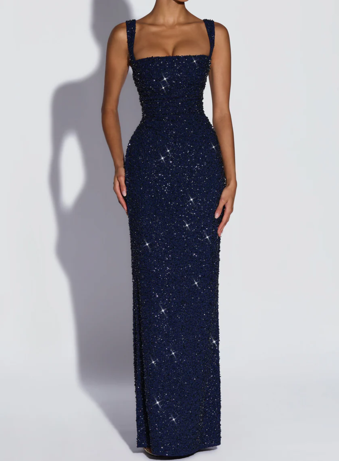 Blue Sequin Embellished Formal Maxi Dress Collection - Elegant Evening Gown for Prom & Galas