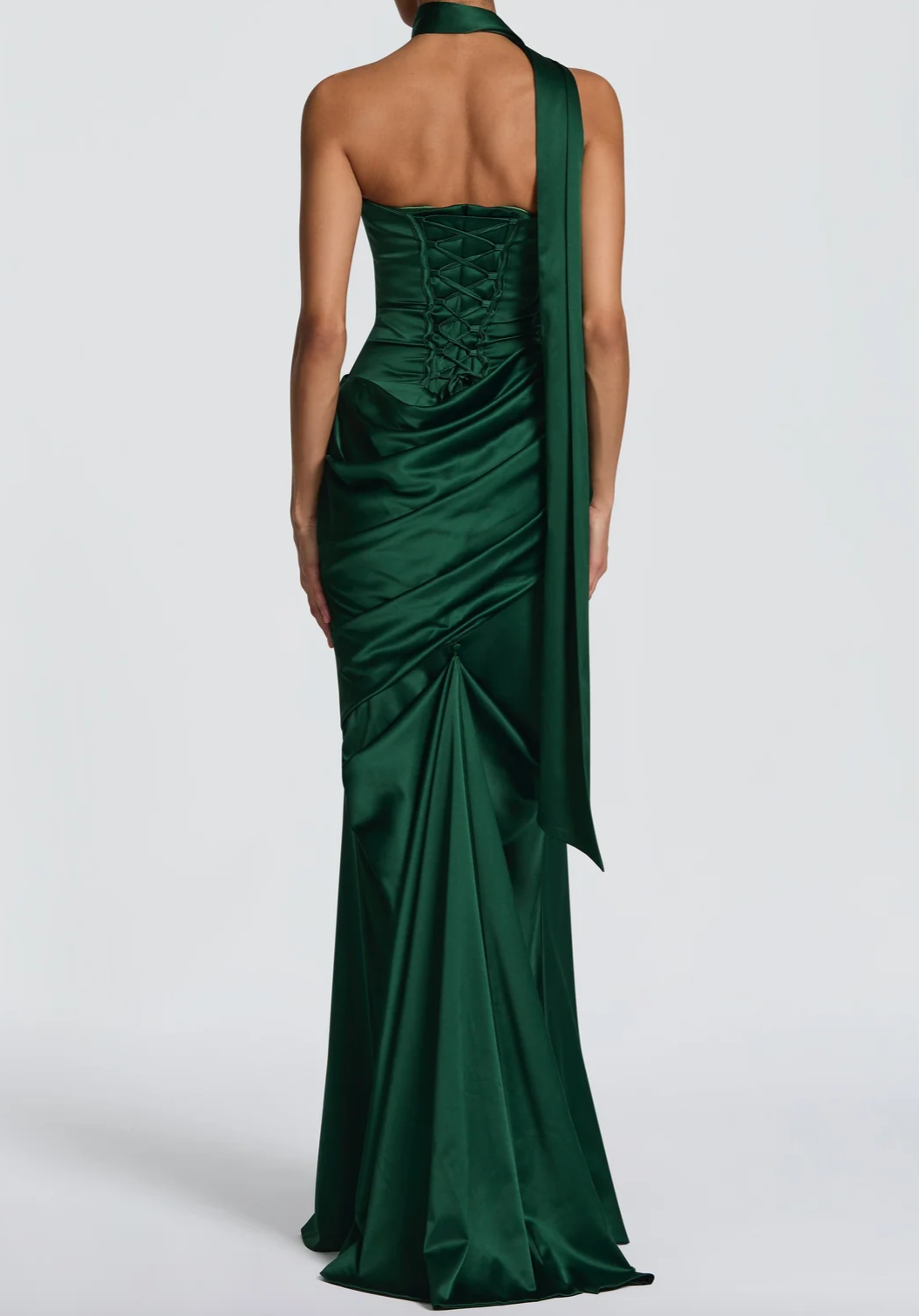 Emerald Green Satin Maxi Dress Collection