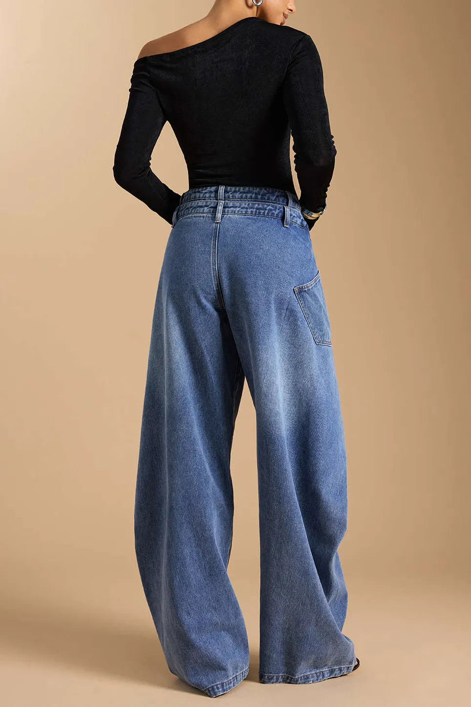 Women's Fashion Crossover-Style Wide-Leg Jeans