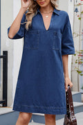 Hot Selling Women's Casual Washed Denim Dress