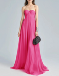 Strapless Pleated Chiffon Maxi Dress