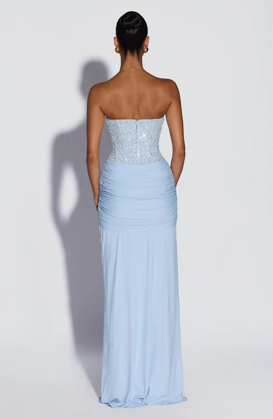 Blue Sequin Embellished Formal Maxi Dress Collection - Elegant Evening Gown for Prom & Galas