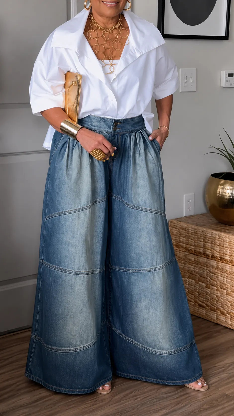 Women's Casual Shirt and Jeans Set