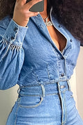 Women's Casual Denim Jacket  & Casual Denim Shorts