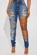 Women's Casual Chain Detail Skinny Jeans