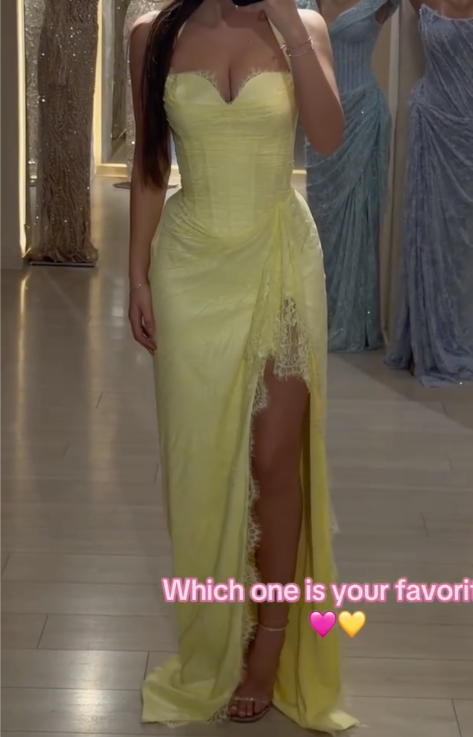 Pink/Yellow Halter Neck Lace Maxi Dress with High Slit