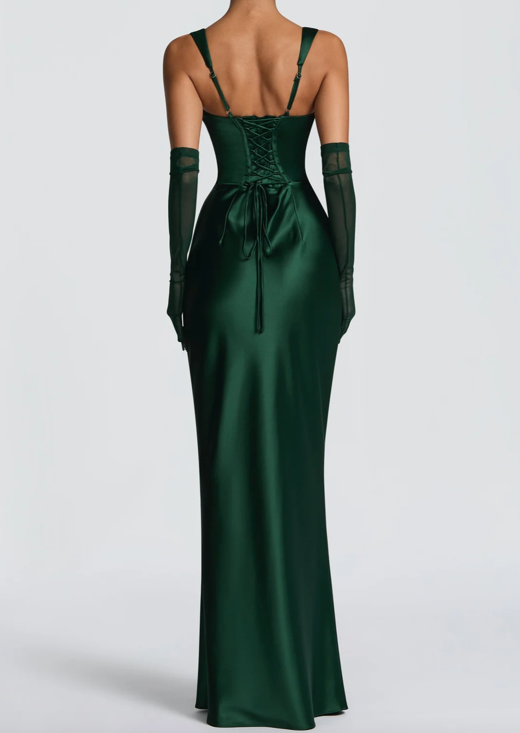 Emerald Green Satin Maxi Dress Collection