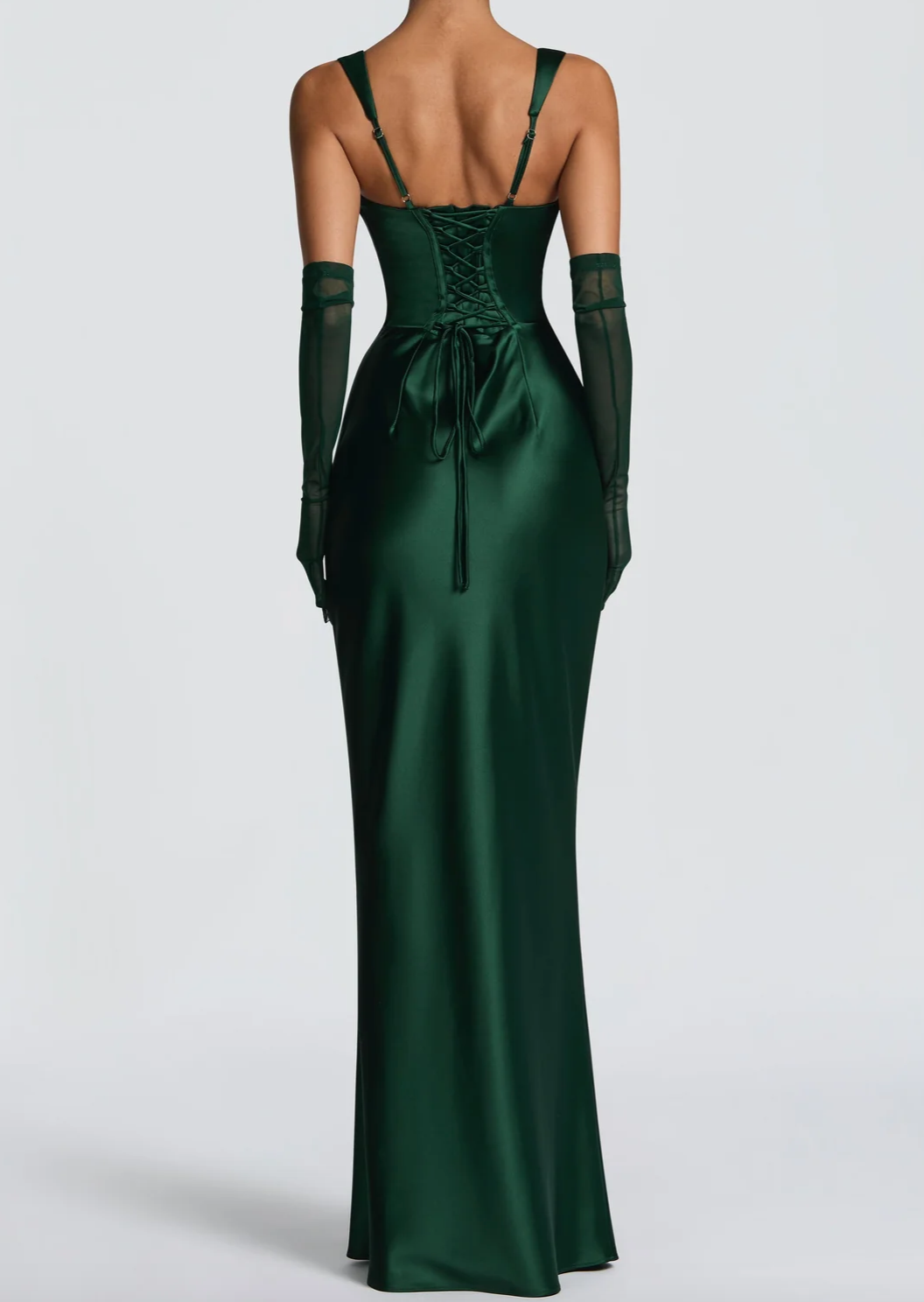 Emerald Green Satin Maxi Dress Collection