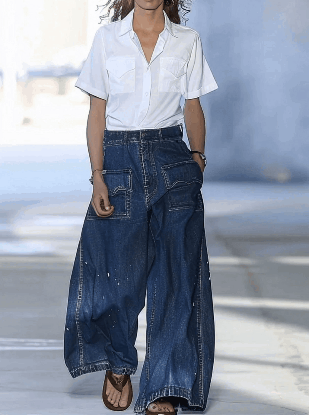 ¡3⁄424-hour shipping out¡¿Casual Loose Graffiti Multi-Pocket Jeans