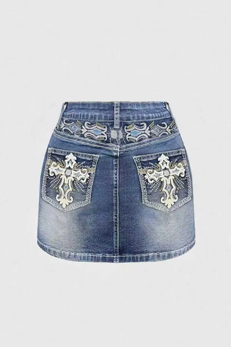 Hot Selling Women's Casual Washed Denim Mini Skirt