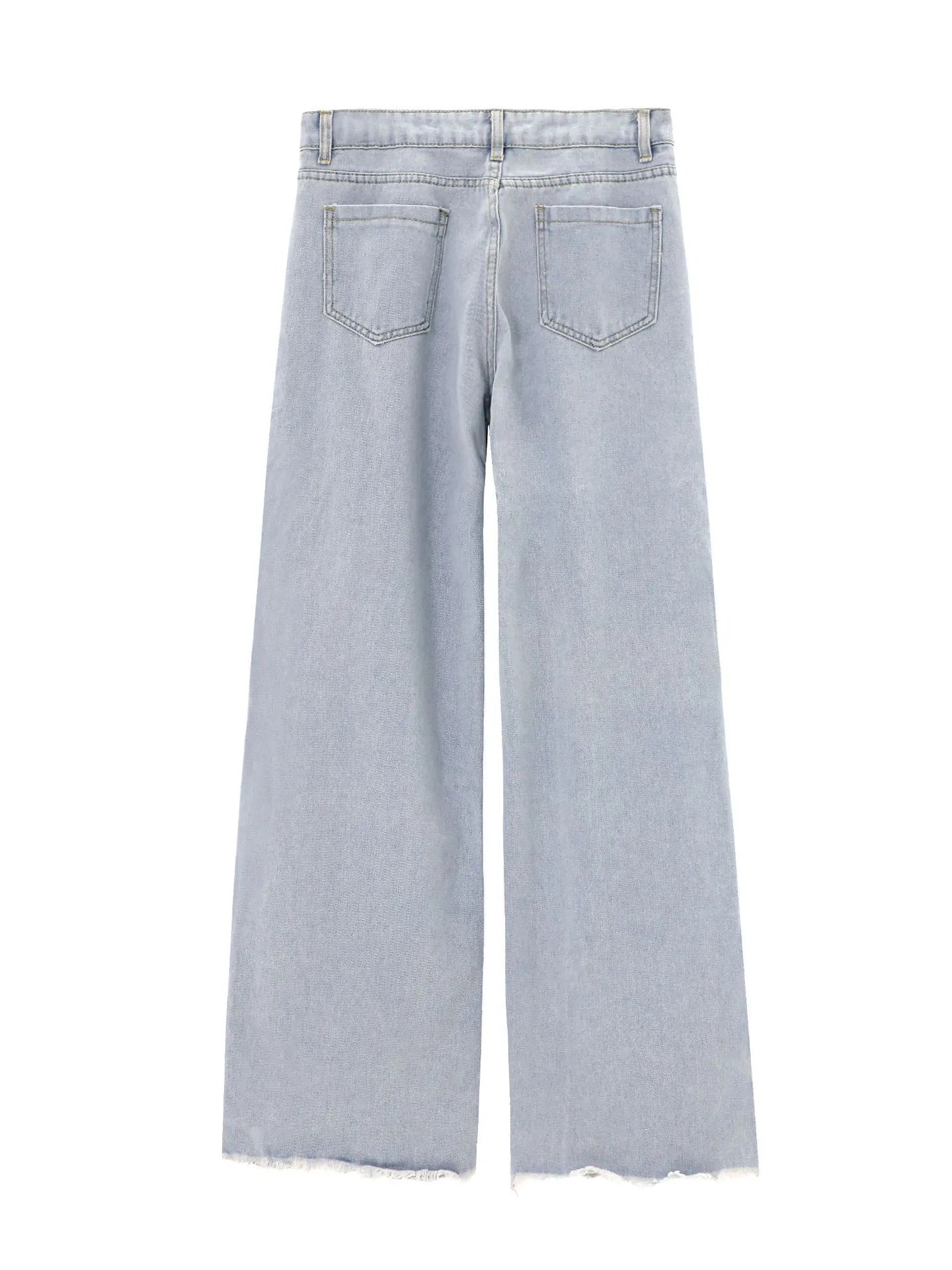 Designer Low Rise Draped Diamond Wide Leg Jeans
