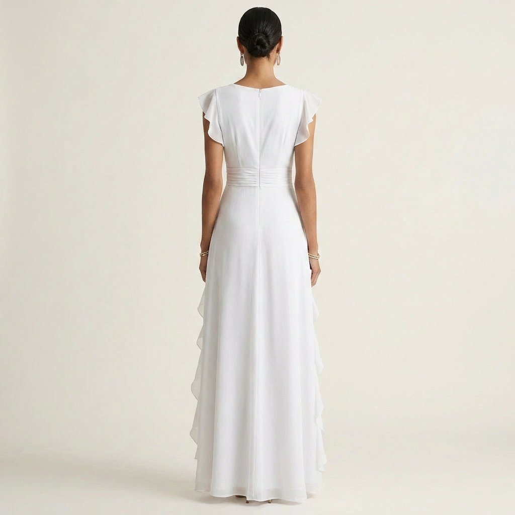 Elegant Ruffle Wrap Maxi Dress