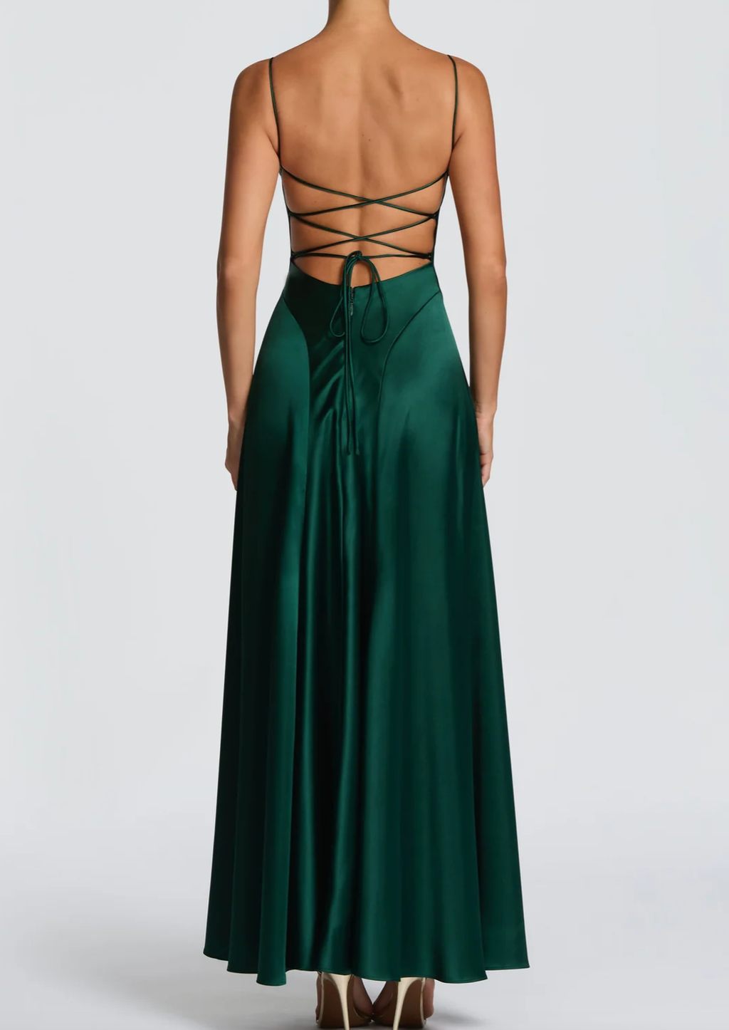 Emerald Green Satin Maxi Dress Collection