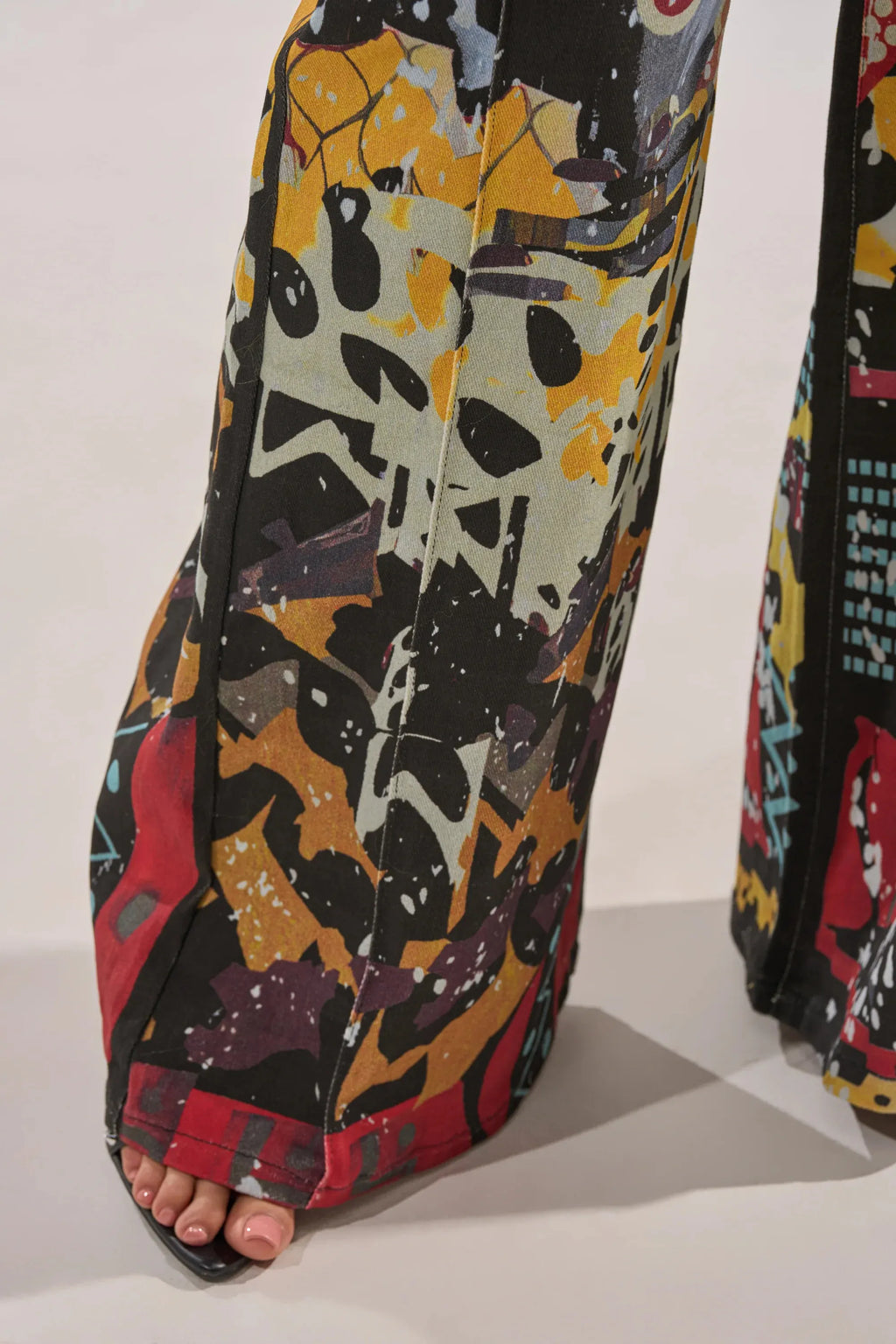 Women's Casual Printed Wide Leg Jeans