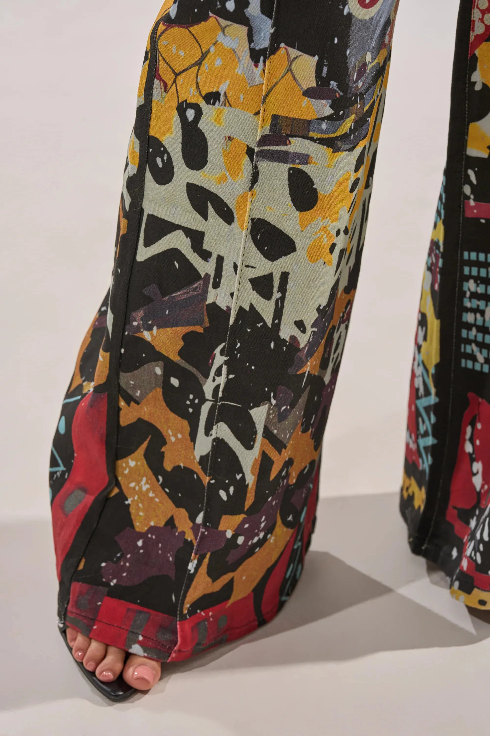 Women's Casual Printed Wide Leg Jeans