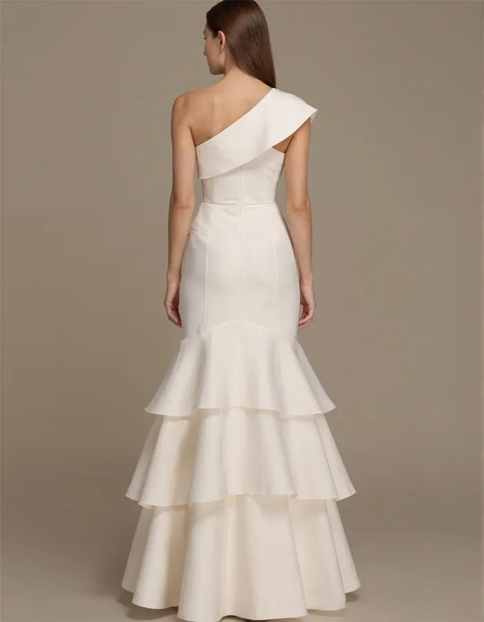 Asymmetrical Ruffle Maxi Dress
