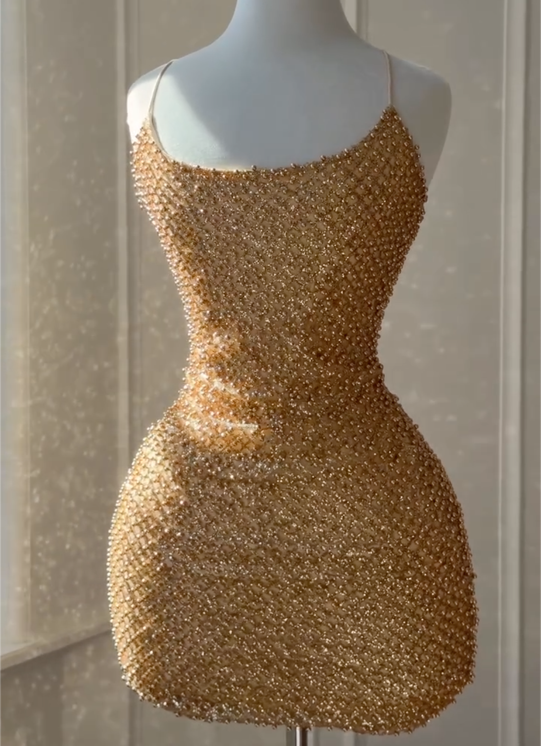Gold Series 2 Styles Mini Bodycon Party Dress, Sequin Beaded & Draped Metallic Corset Evening Club Gown