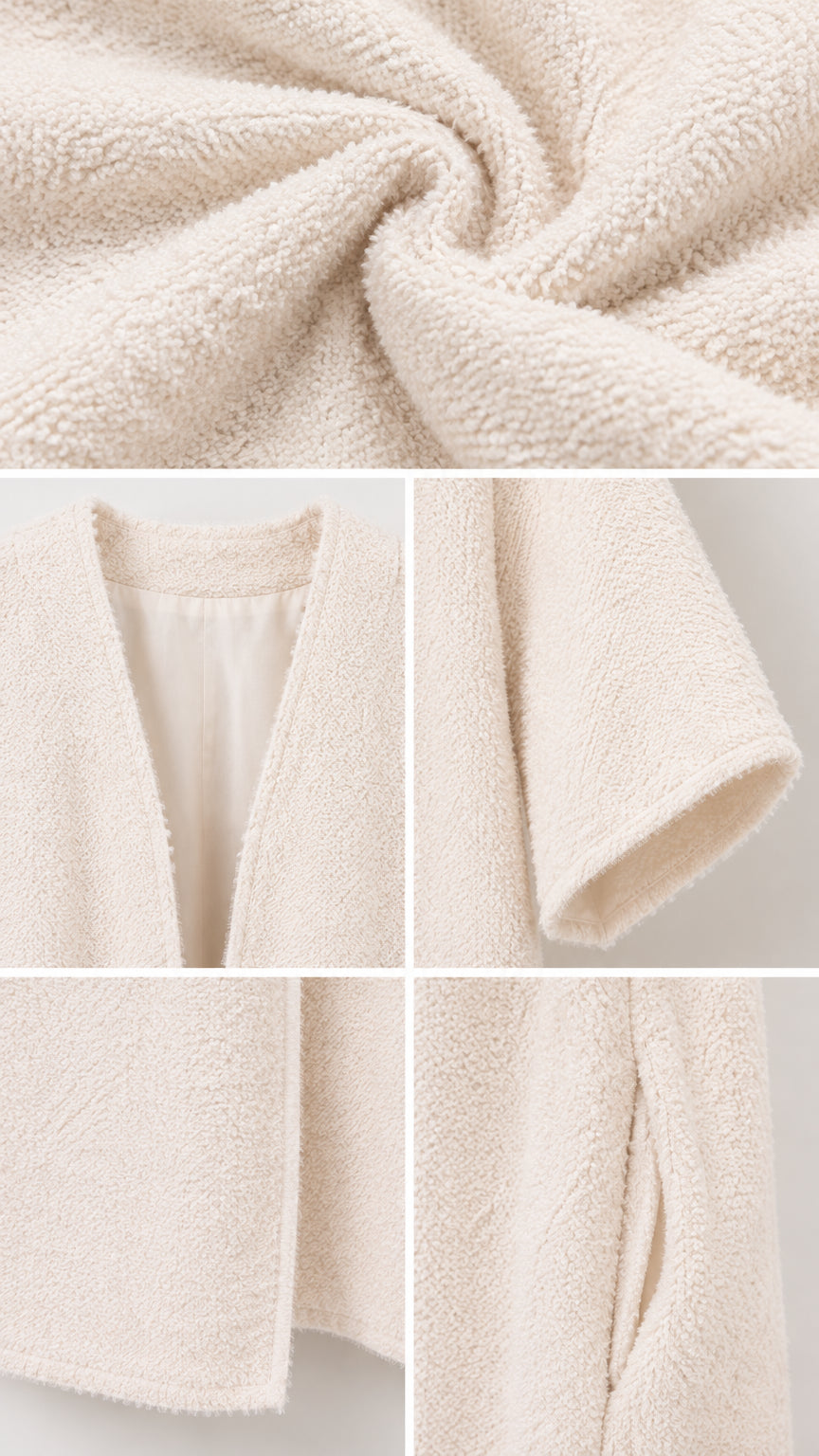 Women's Textured Bouclé Maxi Duster Cardigan Coat